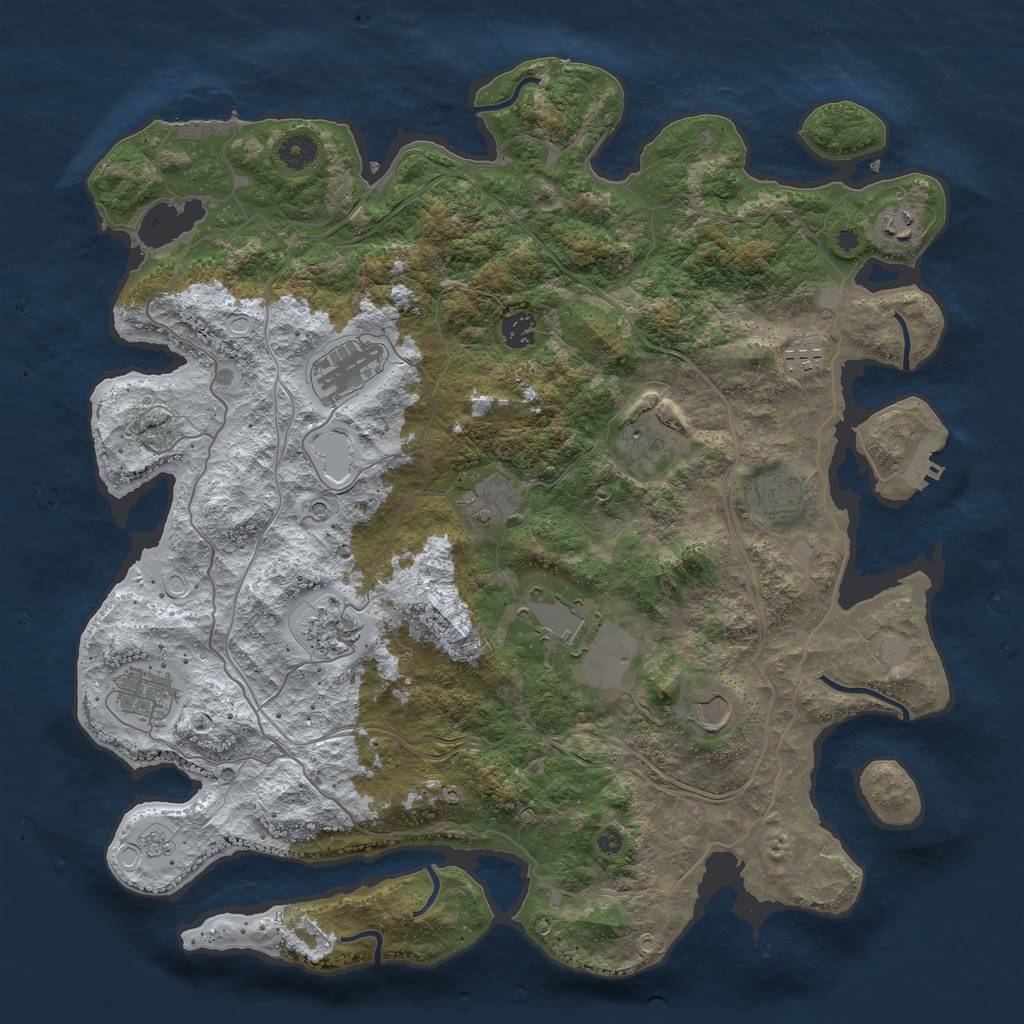 Rust Map: Procedural Map, Size: 4250, Seed: 1241665588, 20 Monuments