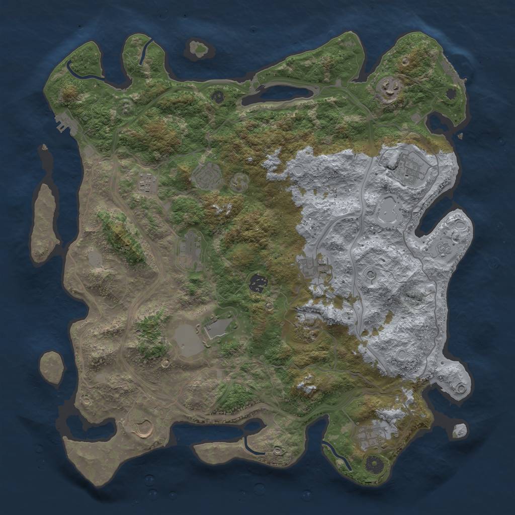 Rust Map: Procedural Map, Size: 4250, Seed: 14390287, 20 Monuments