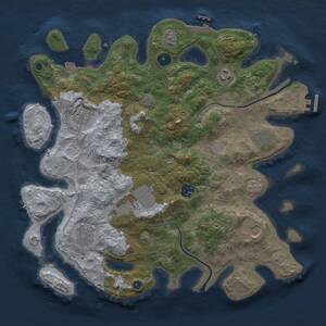 Thumbnail Rust Map: Procedural Map, Size: 3750, Seed: 631784757, 14 Monuments