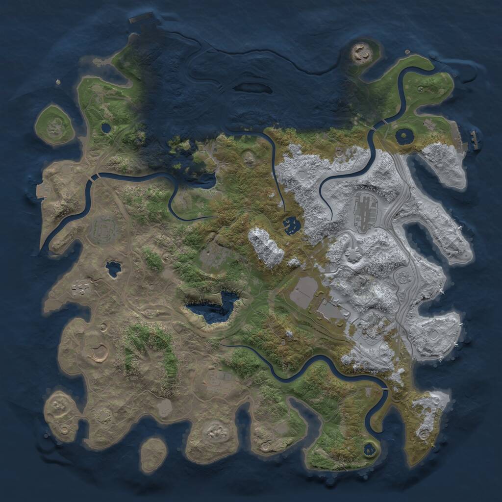 Rust Map: Procedural Map, Size: 4250, Seed: 1441948171, 16 Monuments