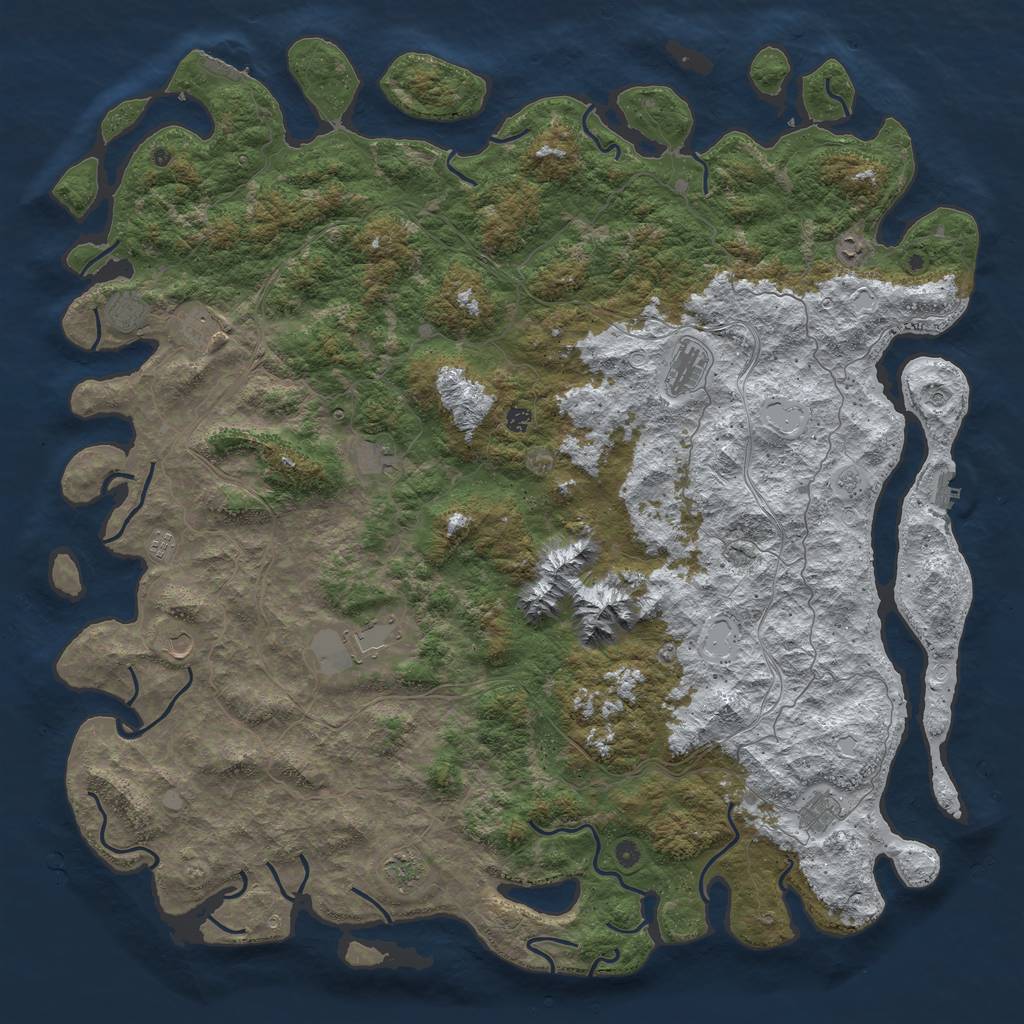 Rust Map: Procedural Map, Size: 6000, Seed: 471863968, 20 Monuments