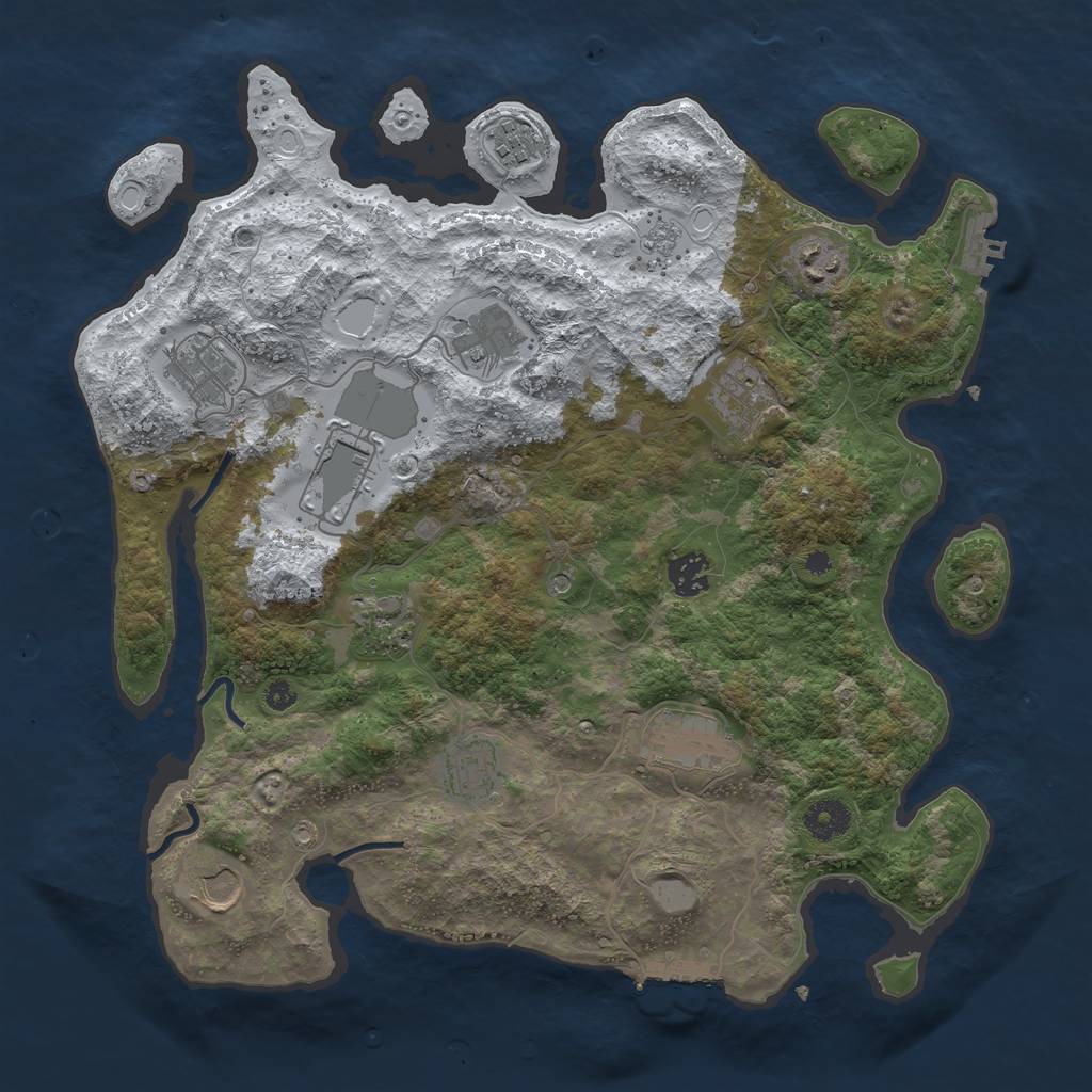 Rust Map: Procedural Map, Size: 3750, Seed: 835000845, 20 Monuments