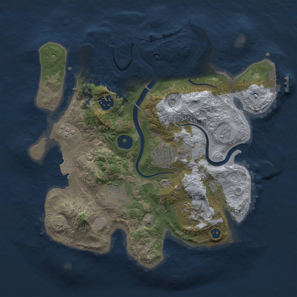 Rust Map: Procedural Map, Size: 3000, Seed: 297097275, 11 Monuments