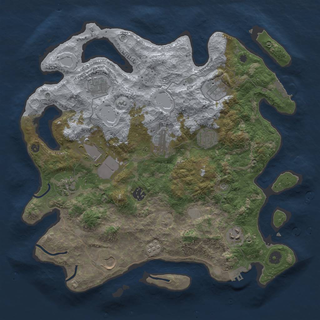 Rust Map: Procedural Map, Size: 3750, Seed: 456267573, 19 Monuments