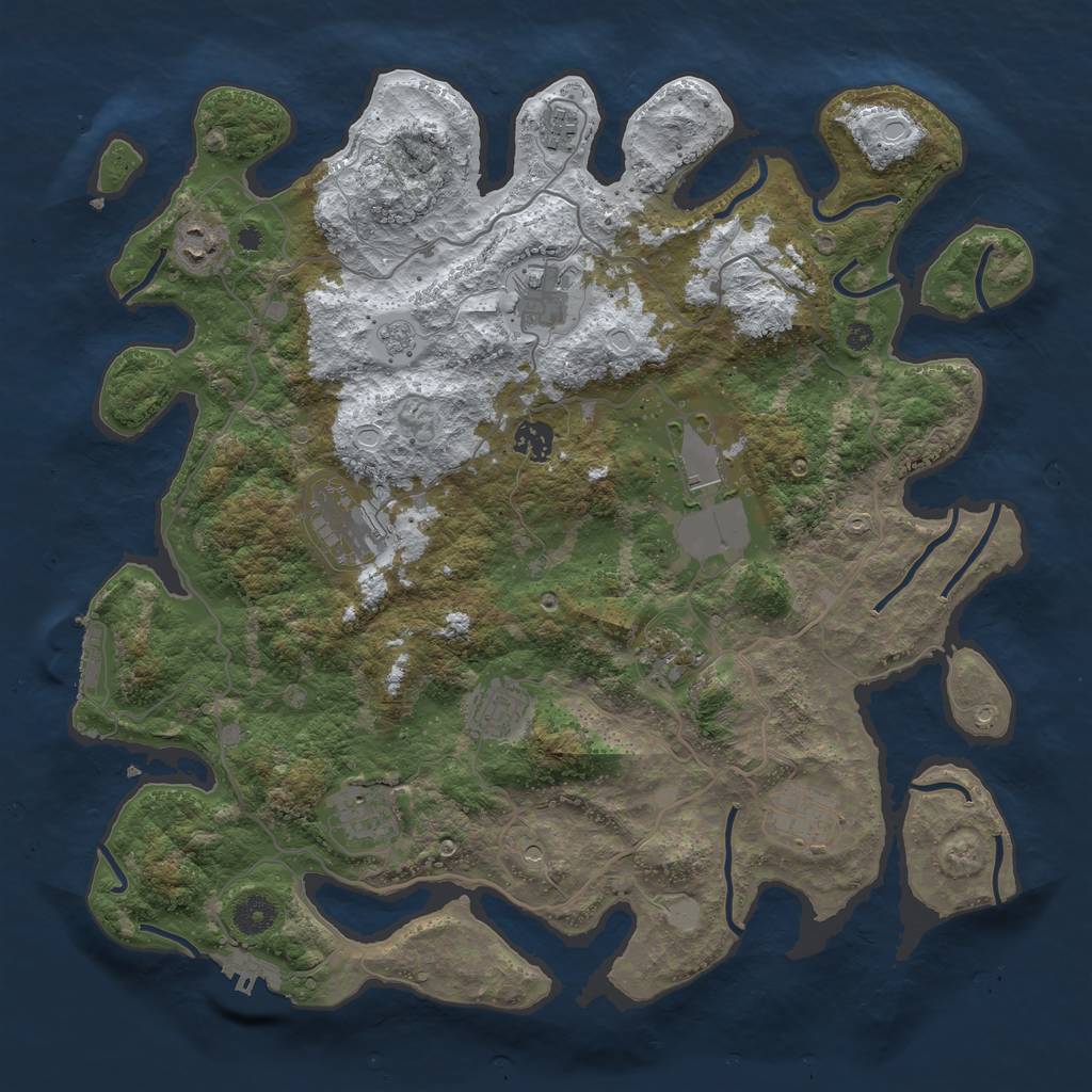 Rust Map: Procedural Map, Size: 4000, Seed: 30544, 19 Monuments
