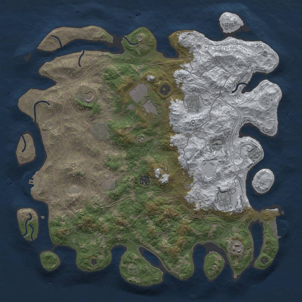 Rust Map: Procedural Map, Size: 4250, Seed: 649731823, 18 Monuments