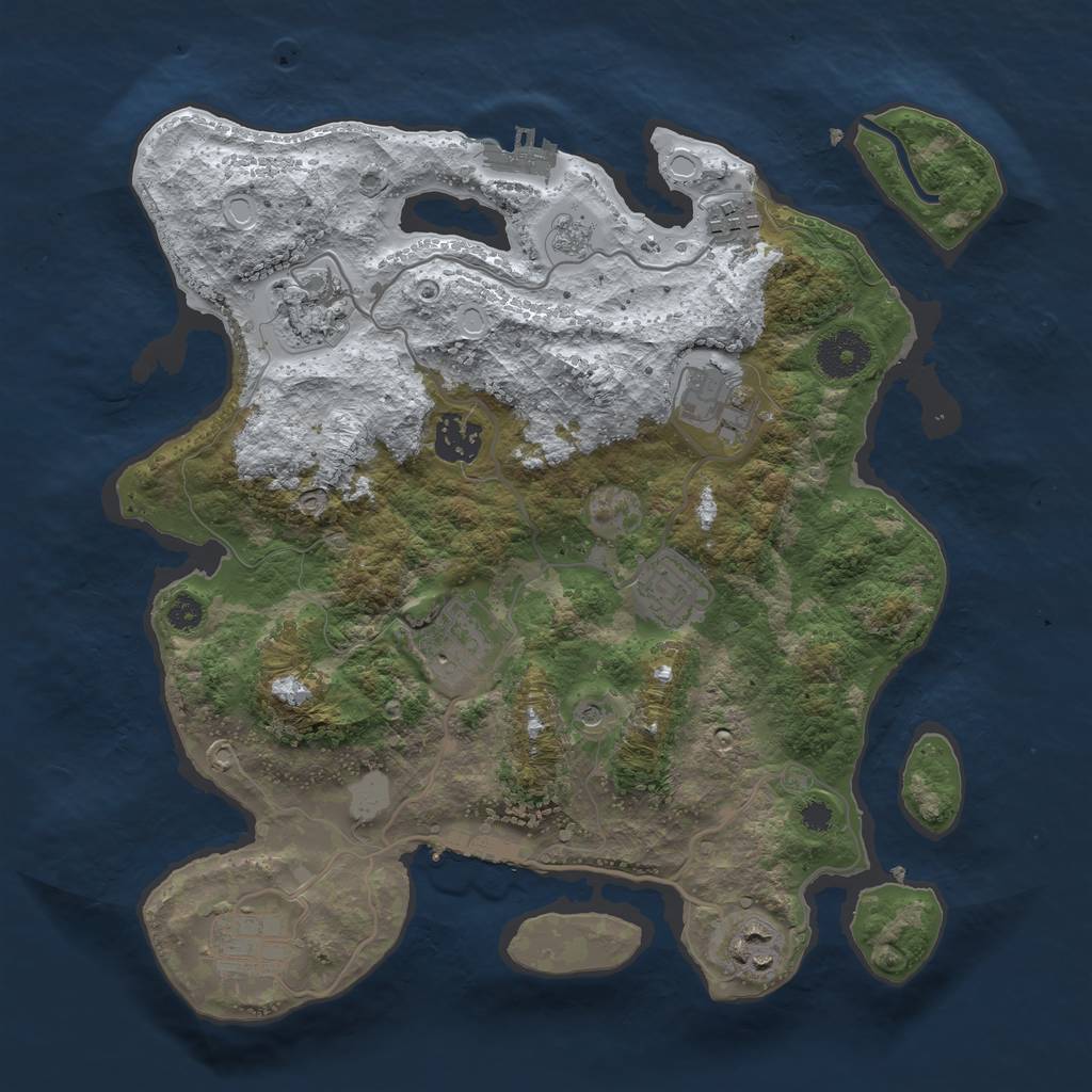 Rust Map: Procedural Map, Size: 3300, Seed: 15, 17 Monuments
