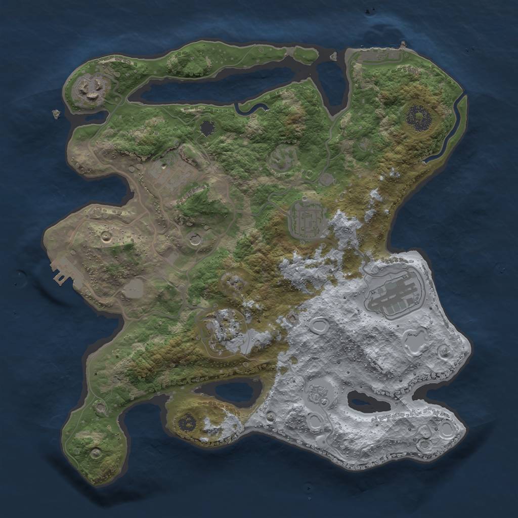 Rust Map: Procedural Map, Size: 3000, Seed: 723727826, 14 Monuments