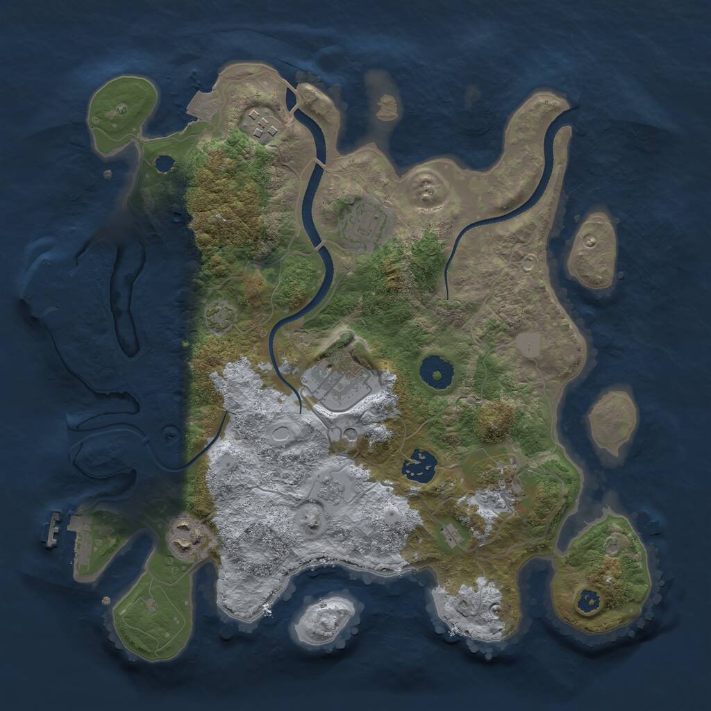 Rust Map: Procedural Map, Size: 3210, Seed: 8675309, 12 Monuments