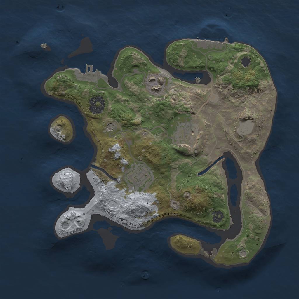 Rust Map: Procedural Map, Size: 2518, Seed: 348697077, 11 Monuments