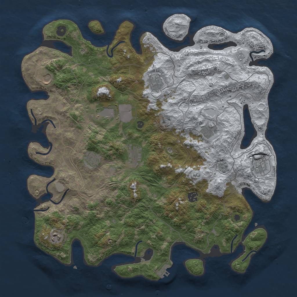 Rust Map: Procedural Map, Size: 4250, Seed: 148109573, 18 Monuments