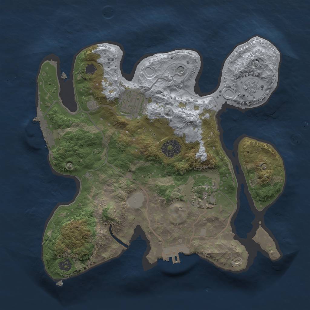 Rust Map: Procedural Map, Size: 2500, Seed: 46156451, 11 Monuments