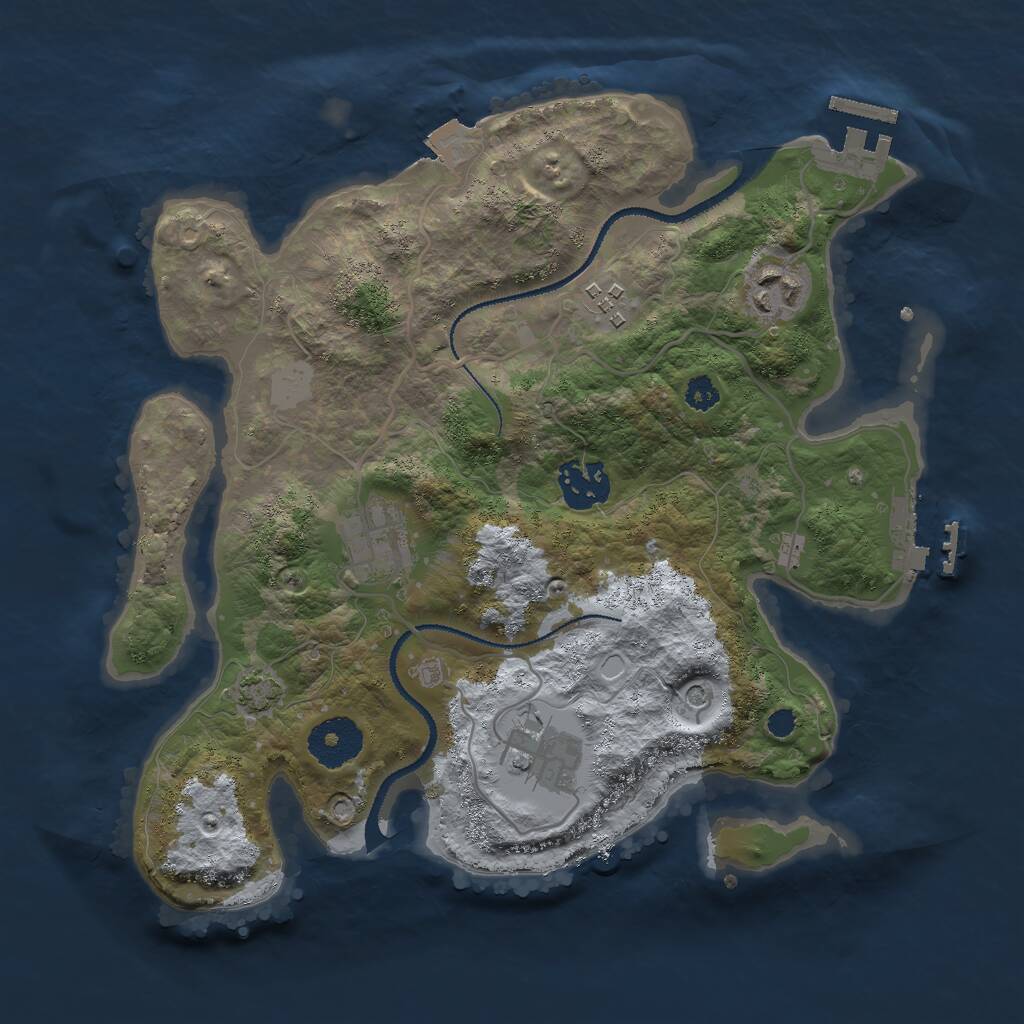 Rust Map: Procedural Map, Size: 3000, Seed: 183399662, 10 Monuments