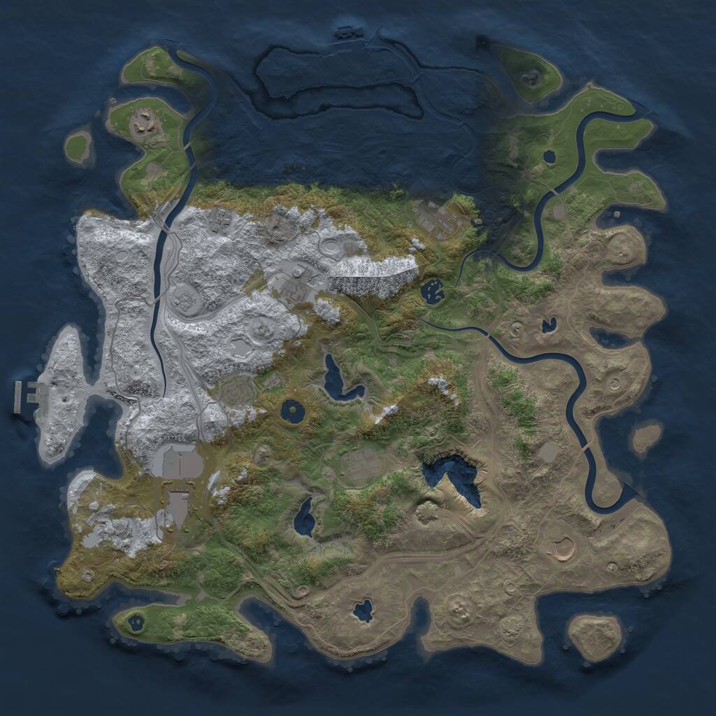 Rust Map: Procedural Map, Size: 4500, Seed: 1488483995, 16 Monuments