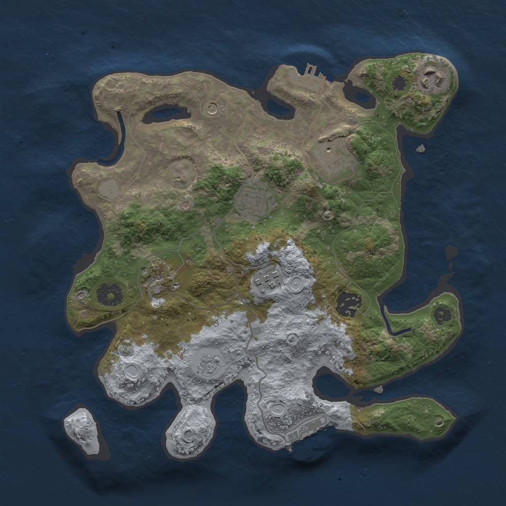 Rust Map: Procedural Map, Size: 3000, Seed: 27245, 15 Monuments