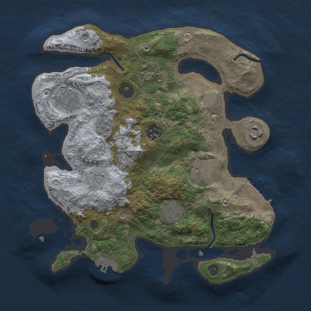 Rust Map: Procedural Map, Size: 3000, Seed: 59839, 16 Monuments