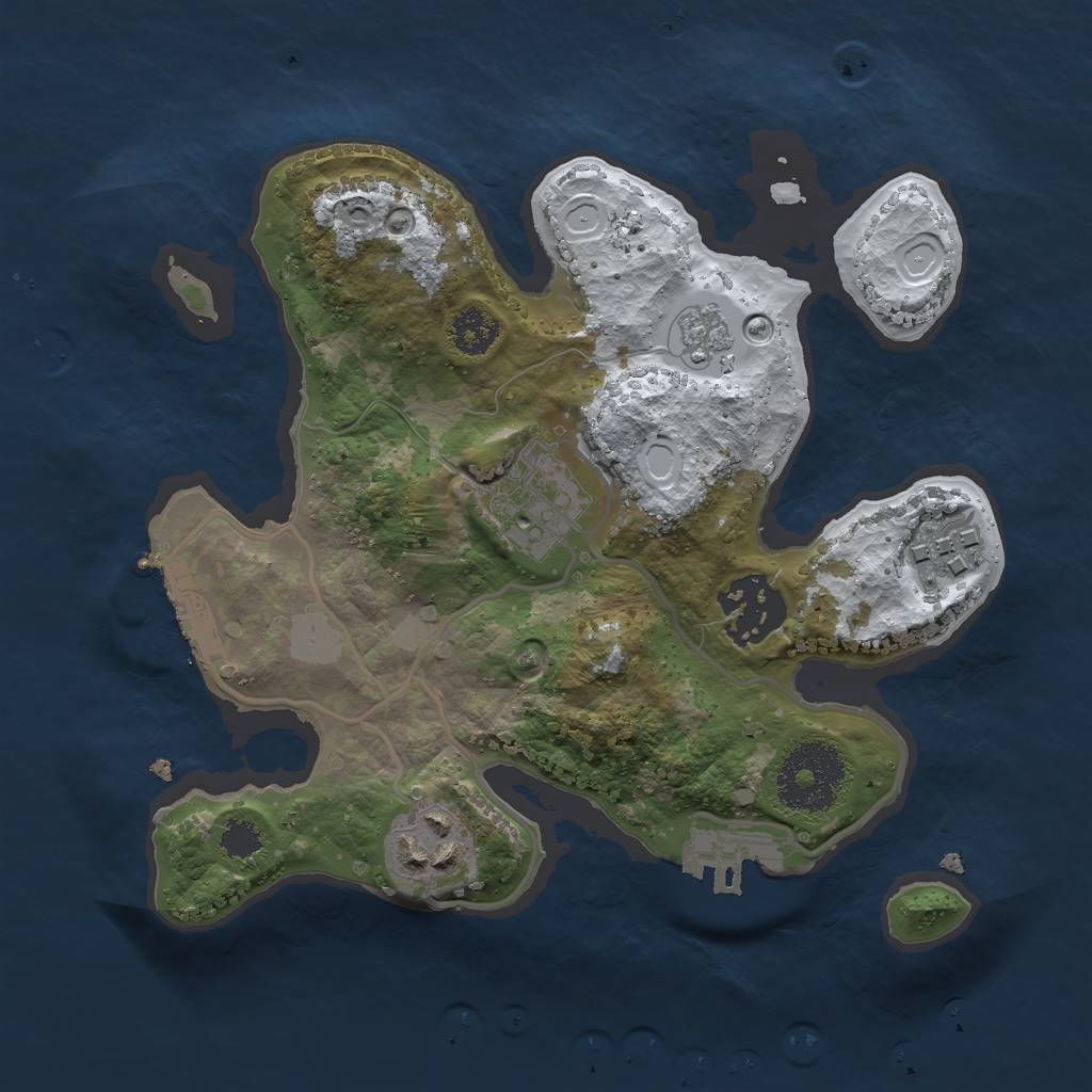Rust Map: Procedural Map, Size: 2400, Seed: 42069, 12 Monuments