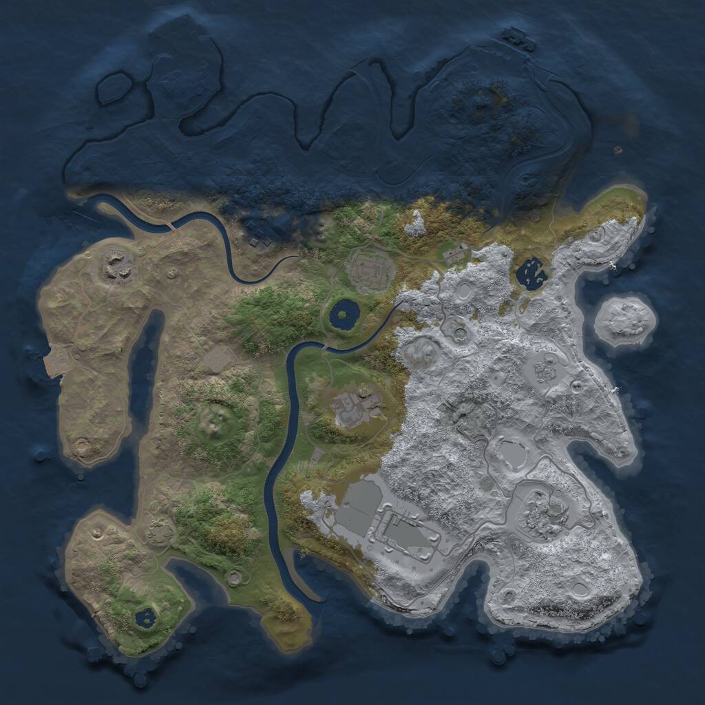Rust Map: Procedural Map, Size: 3500, Seed: 1101745246, 13 Monuments