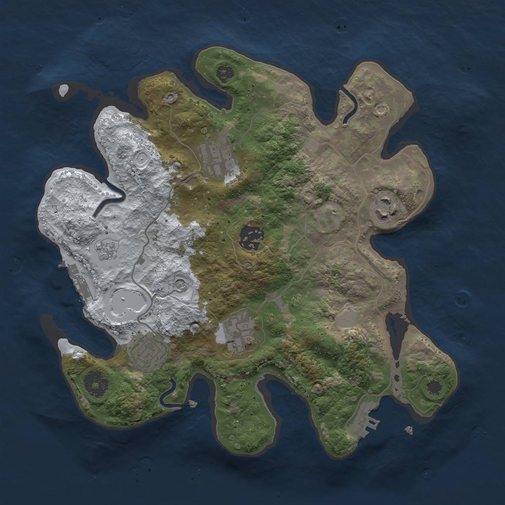 Rust Map: Procedural Map, Size: 3000, Seed: 11840, 14 Monuments