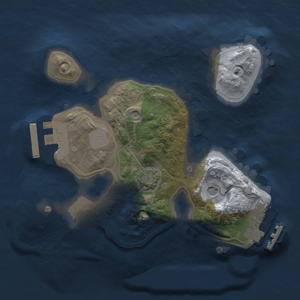 Rust Map: Procedural Map, Size: 1750, Seed: 8466585, 5 Monuments