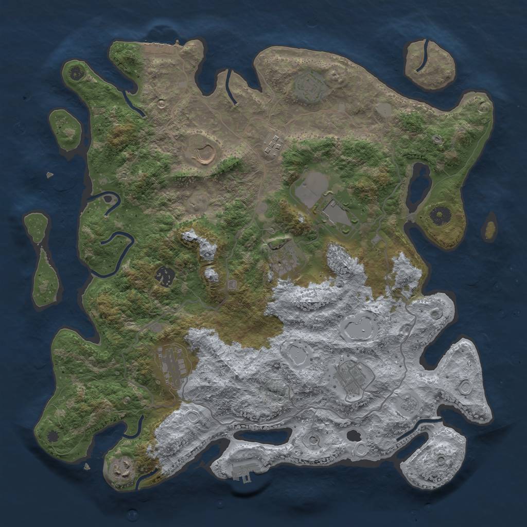Rust Map: Procedural Map, Size: 4000, Seed: 20022021, 18 Monuments
