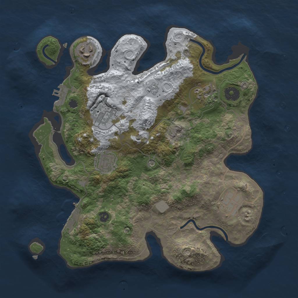 Rust Map: Procedural Map, Size: 3000, Seed: 366900955, 14 Monuments