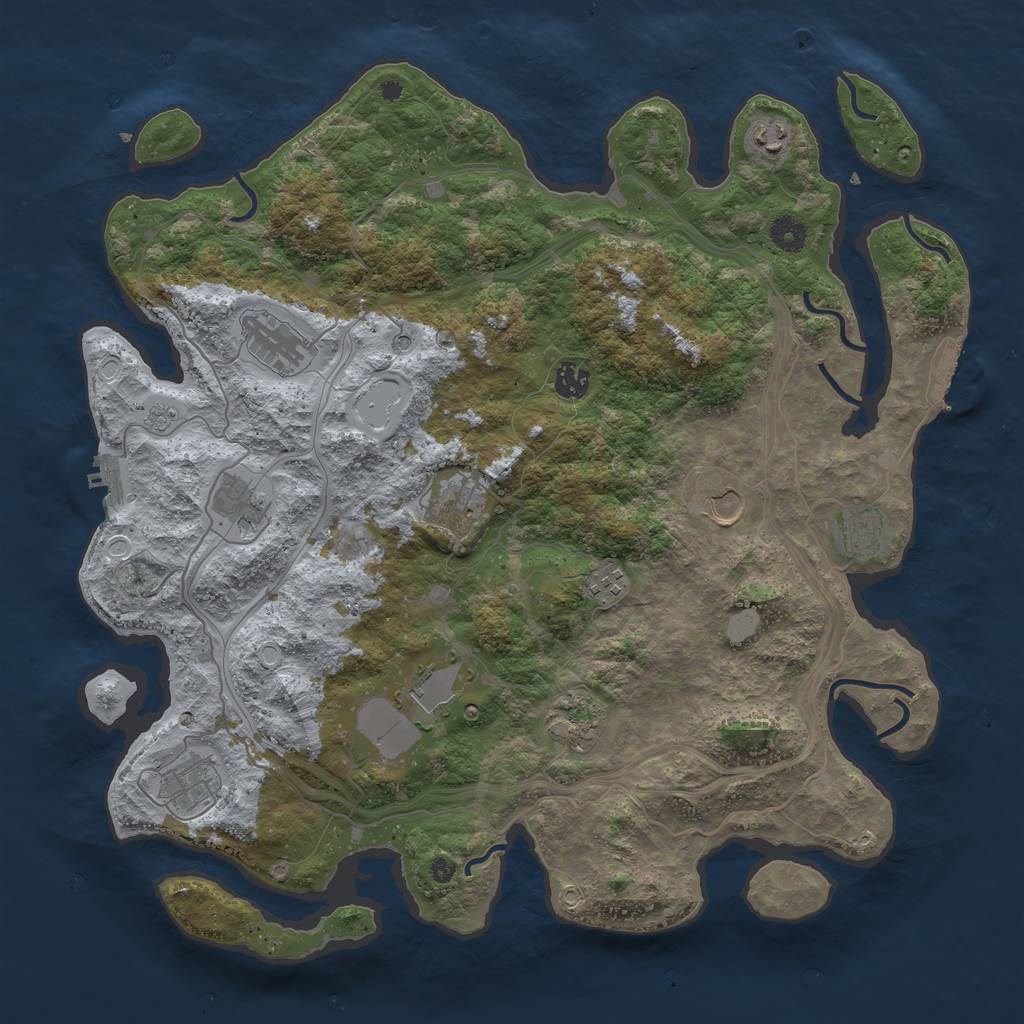 Rust Map: Procedural Map, Size: 4250, Seed: 589877181, 20 Monuments
