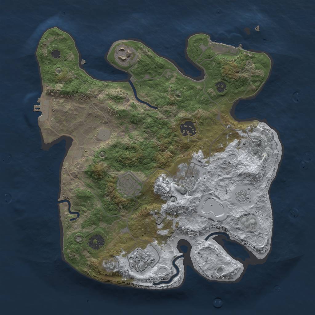 Rust Map: Procedural Map, Size: 3000, Seed: 98464, 13 Monuments