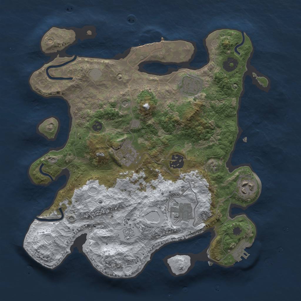 Rust Map: Procedural Map, Size: 3058, Seed: 2258, 14 Monuments