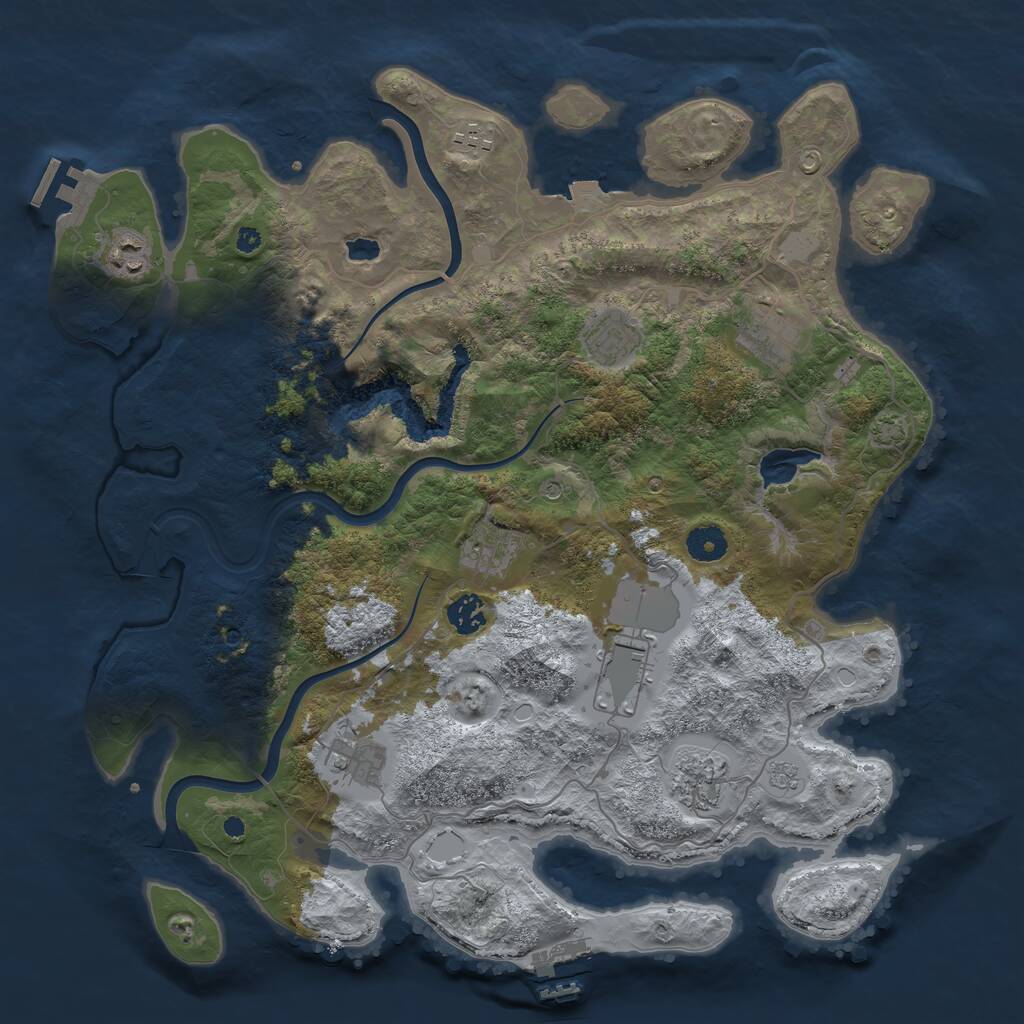 Rust Map: Procedural Map, Size: 4000, Seed: 527275, 15 Monuments