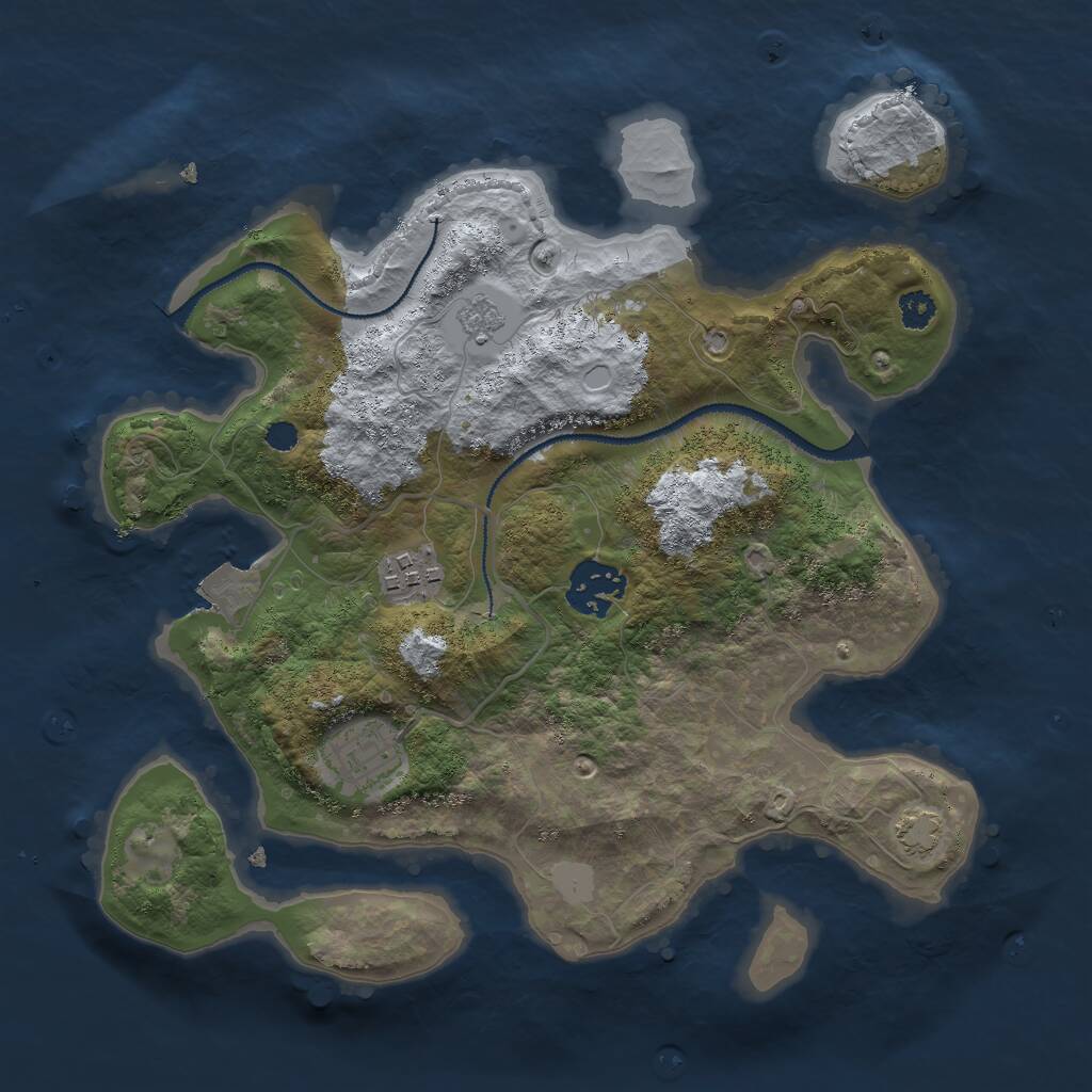 Rust Map: Procedural Map, Size: 2900, Seed: 34552352, 6 Monuments