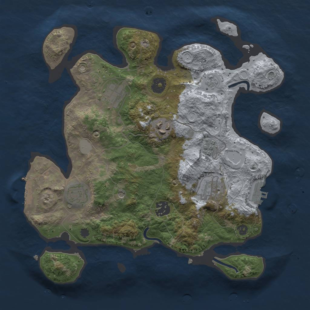 Rust Map: Procedural Map, Size: 3000, Seed: 18013, 15 Monuments