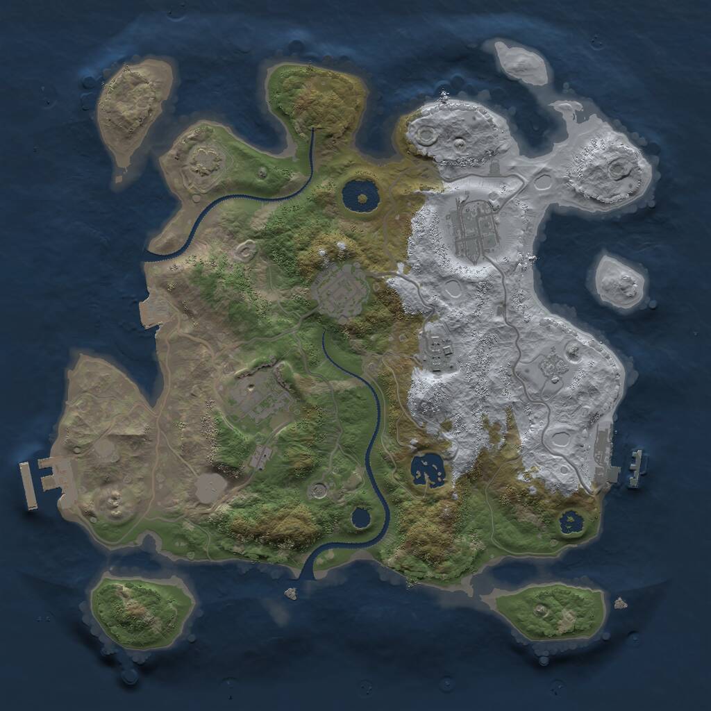 Rust Map: Procedural Map, Size: 3000, Seed: 18013, 11 Monuments