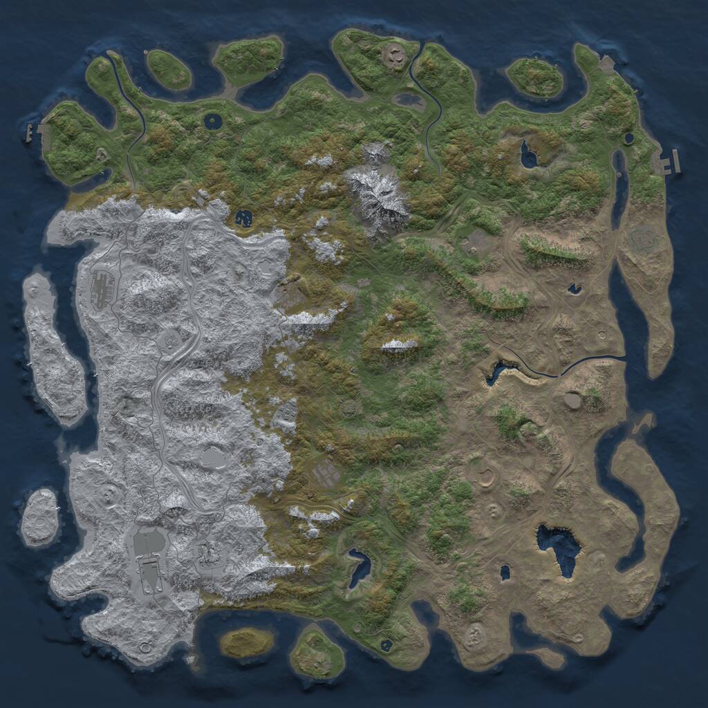Rust Map: Procedural Map, Size: 6000, Seed: 89683, 17 Monuments
