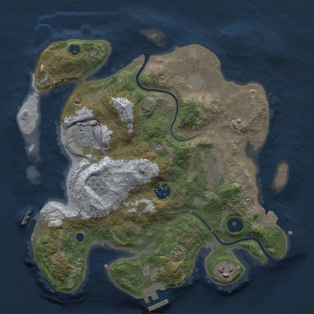 Rust Map: Procedural Map, Size: 3000, Seed: 98495, 10 Monuments