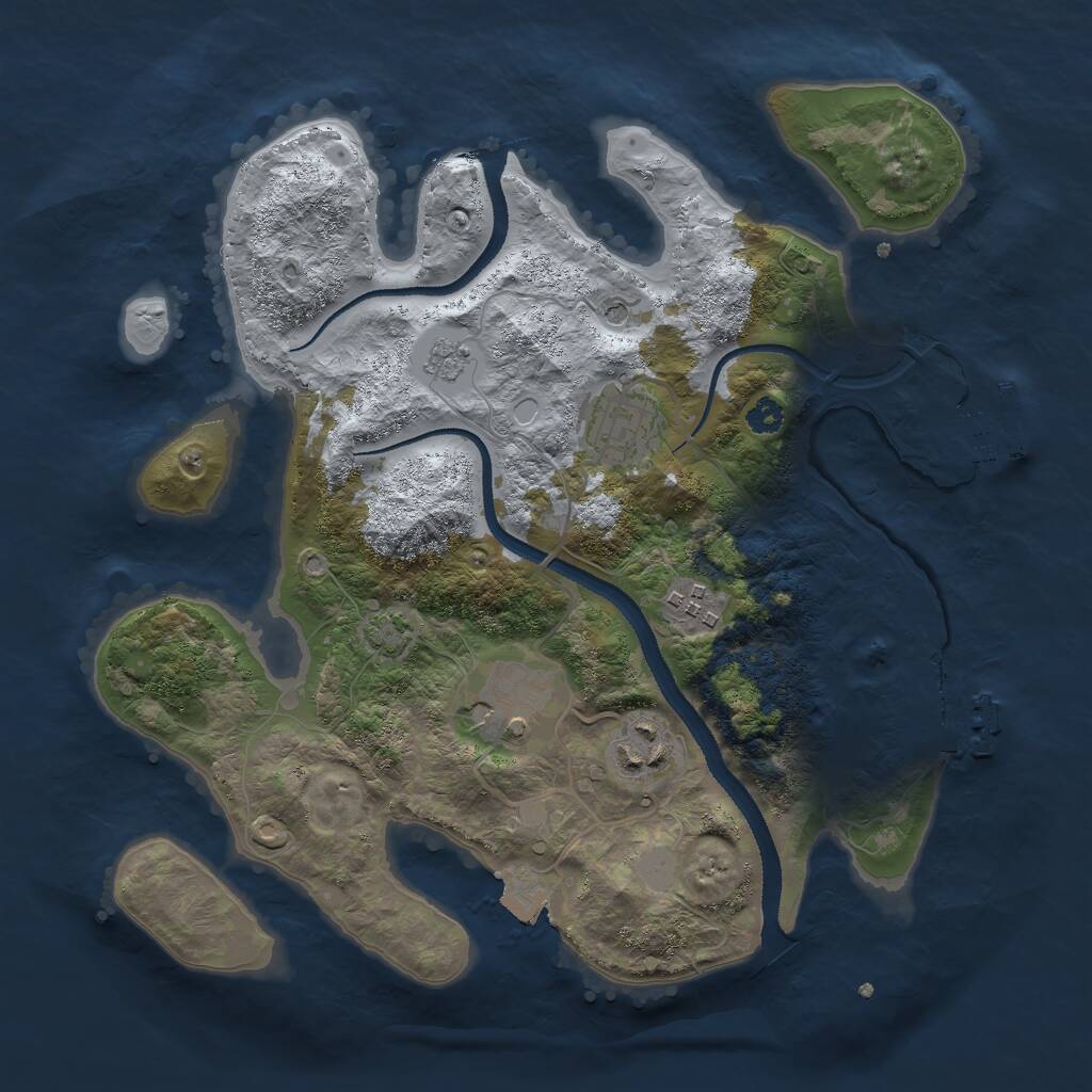 Rust Map: Procedural Map, Size: 3000, Seed: 1313, 10 Monuments