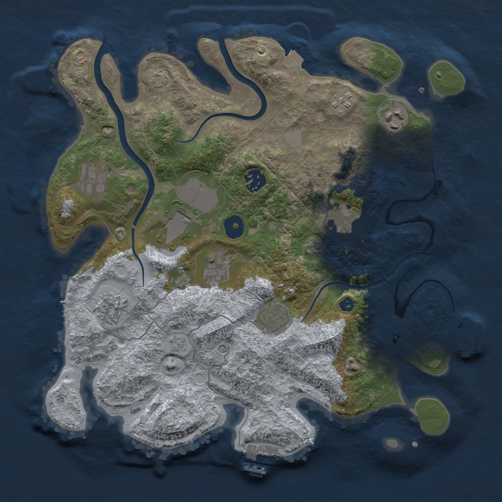 Rust Map: Procedural Map, Size: 3500, Seed: 9812022, 15 Monuments