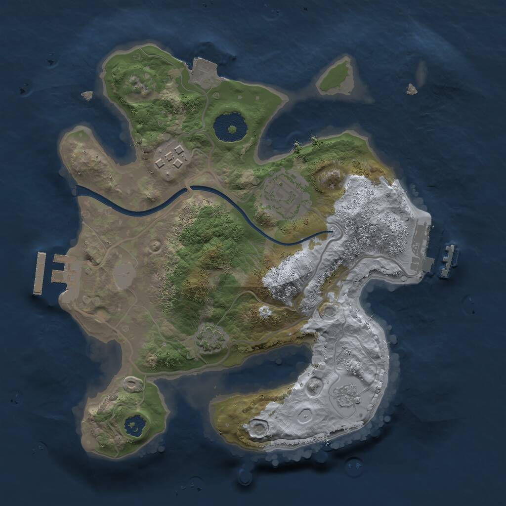 Rust Map: Procedural Map, Size: 2400, Seed: 10, 7 Monuments