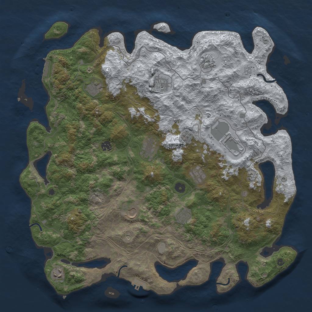 Rust Map: Procedural Map, Size: 4500, Seed: 264524815, 20 Monuments