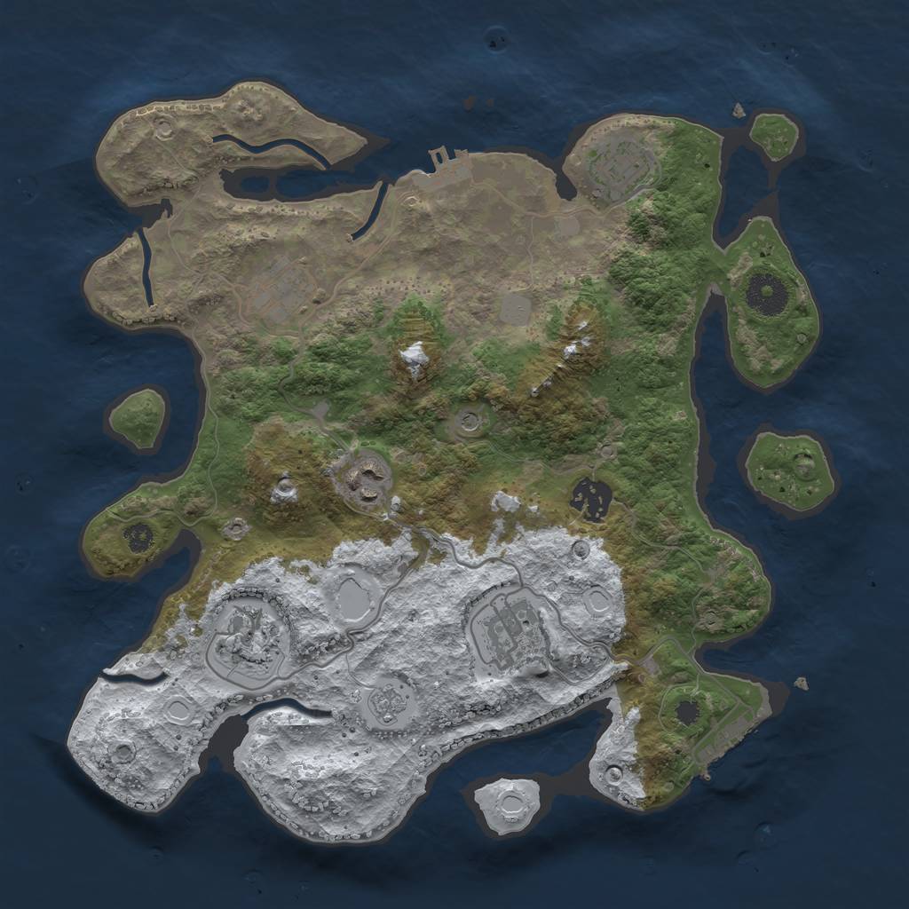 Rust Map: Procedural Map, Size: 3258, Seed: 2258, 15 Monuments