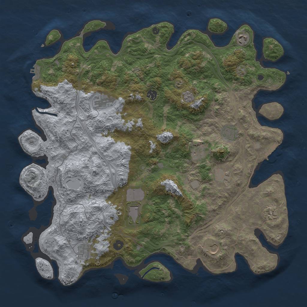 Rust Map: Procedural Map, Size: 4500, Seed: 187236123, 20 Monuments