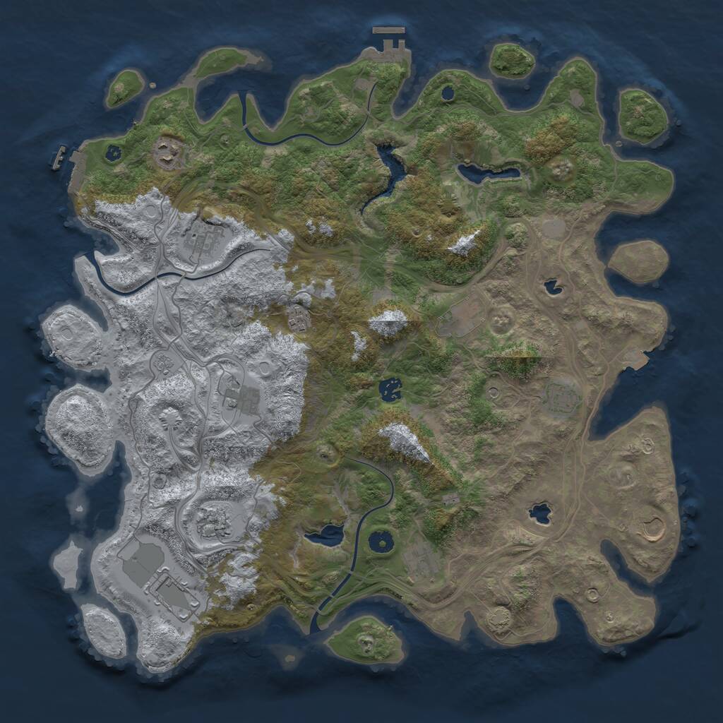 Rust Map: Procedural Map, Size: 4500, Seed: 187236123, 17 Monuments