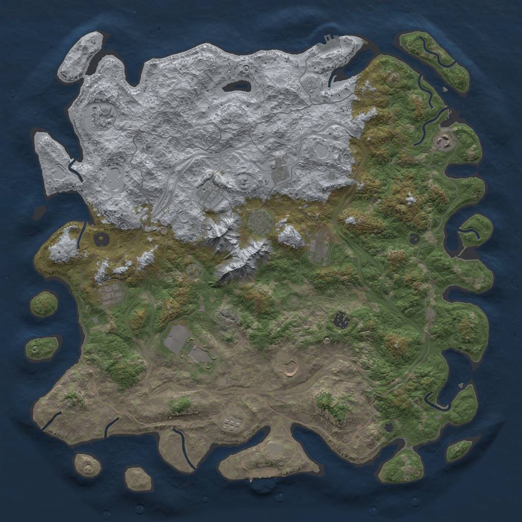 Rust Map: Procedural Map, Size: 5000, Seed: 767699999, 20 Monuments