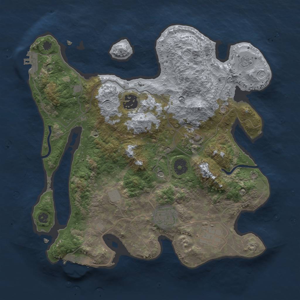 Rust Map: Procedural Map, Size: 3000, Seed: 5283, 13 Monuments
