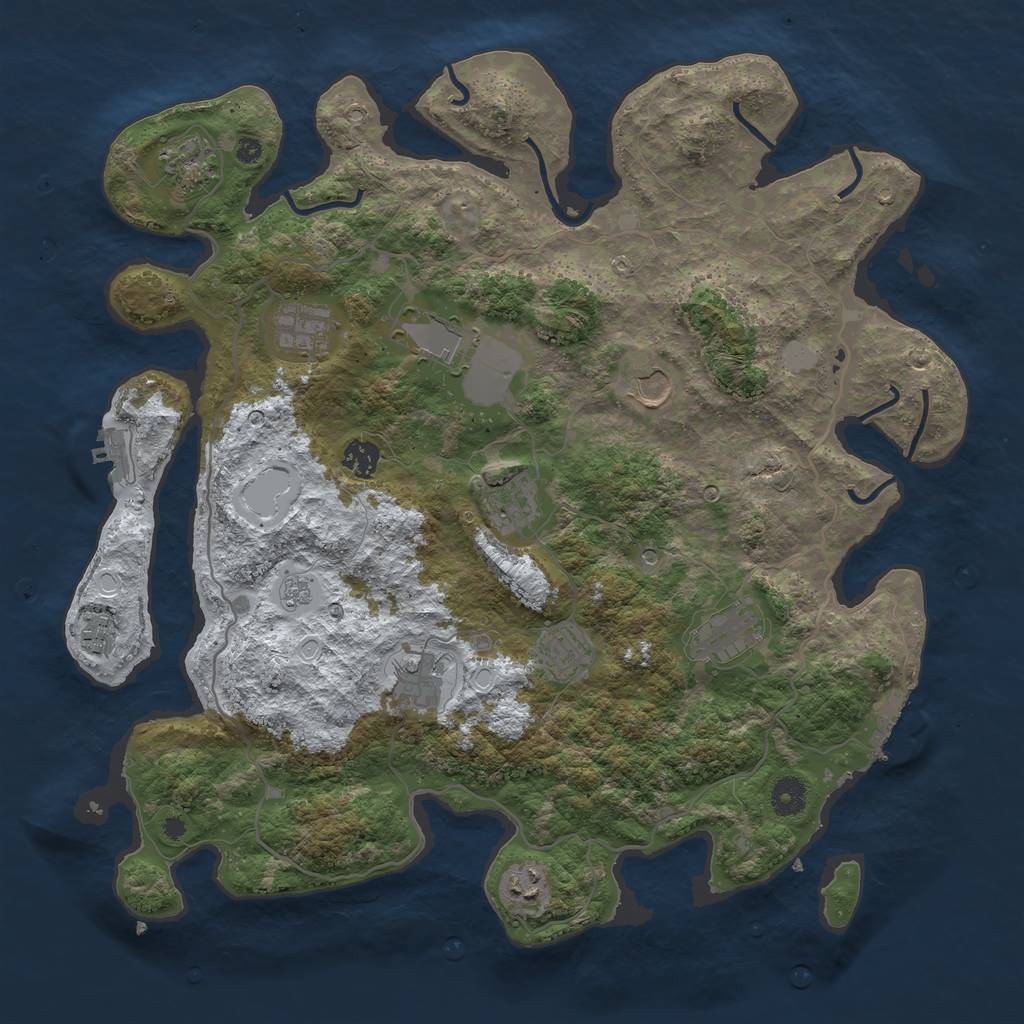 Rust Map: Procedural Map, Size: 4100, Seed: 827, 20 Monuments