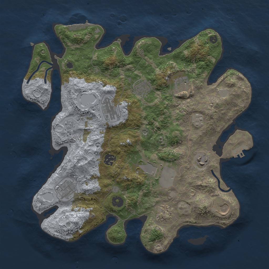 Rust Map: Procedural Map, Size: 3500, Seed: 348822580, 19 Monuments