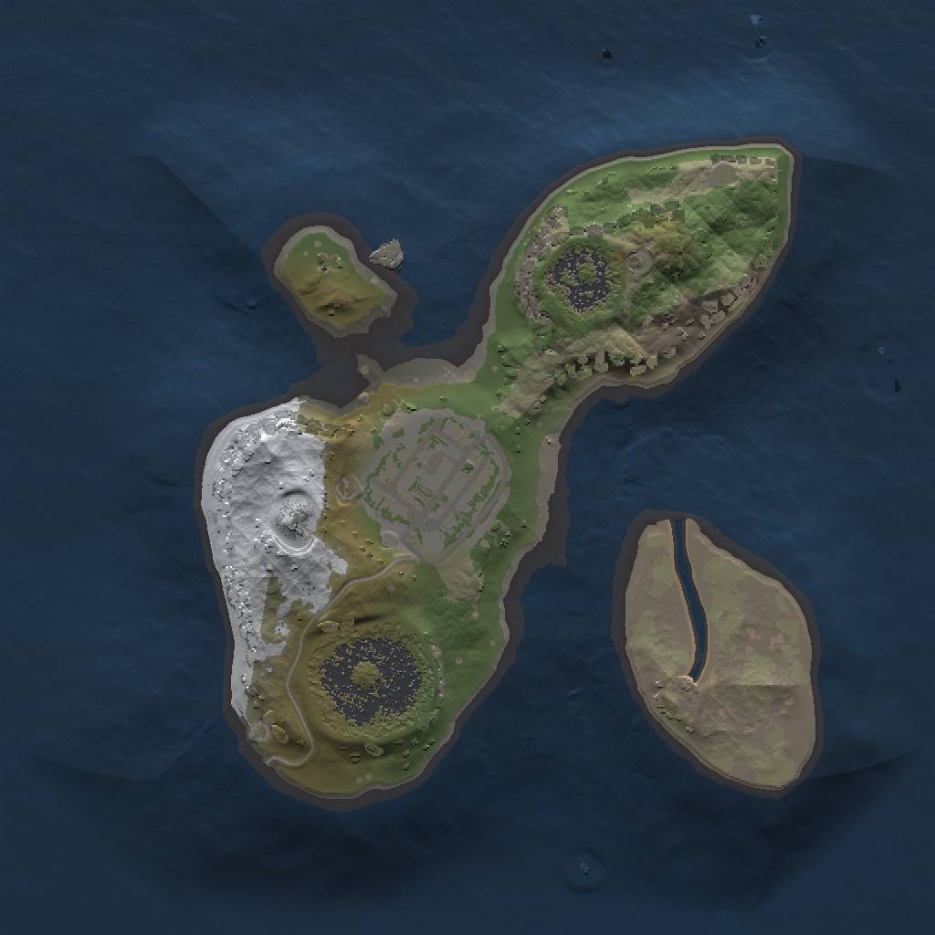 Rust Map: Procedural Map, Size: 1500, Seed: 45378, 5 Monuments