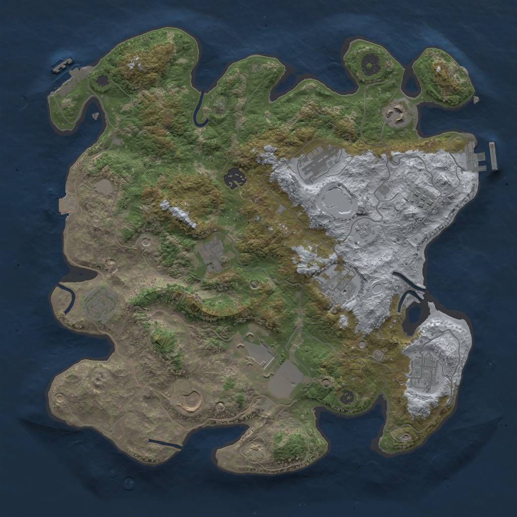 Rust Map: Procedural Map, Size: 3700, Seed: 1167237921, 18 Monuments
