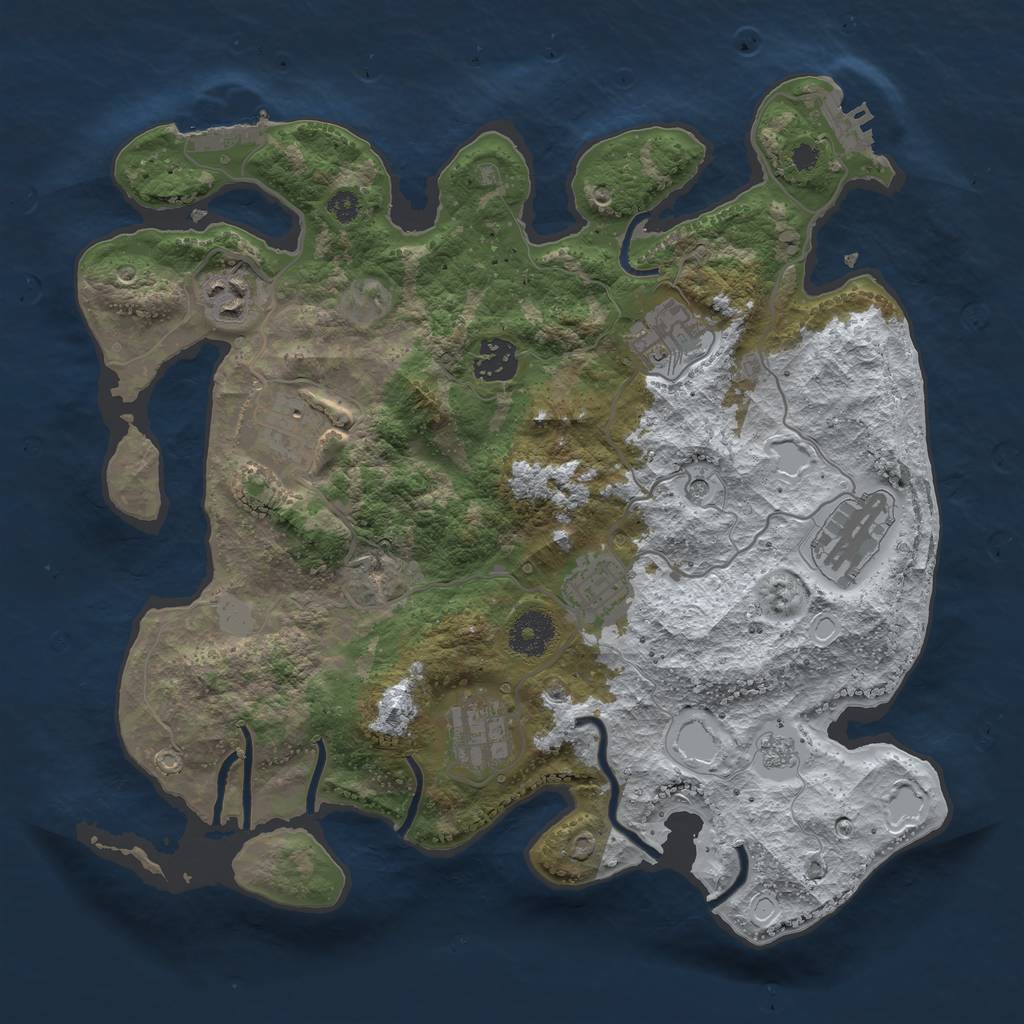 Rust Map: Procedural Map, Size: 3400, Seed: 384345636, 16 Monuments