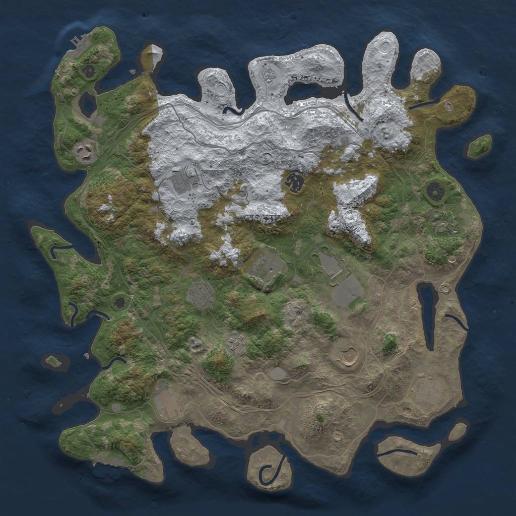 Rust Map: Procedural Map, Size: 4250, Seed: 2013750619, 20 Monuments